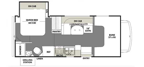 21' Coachmen Freelander Rental Floorplan