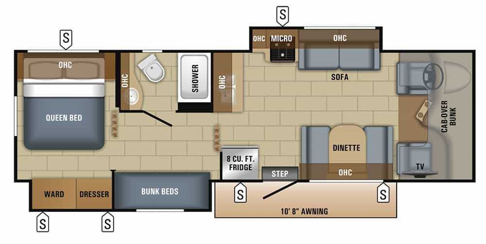 2018 31' Jayco Redhawk Floorplan