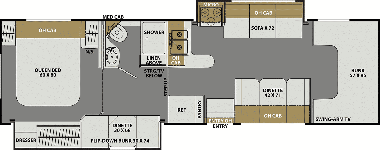 30' Bunkhouse Floorplan